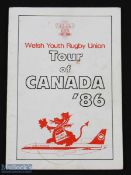 1986 Wales Youth Signed Rugby Tour Brochure: Attractive 28pp effort fully signed by Welsh squad to
