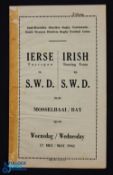 Scarce 1961 SW Districts (SA) v Ireland Rugby Programme: With taped spine and a wrinkle but