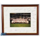 Late 1990s England Signed Rugby Photograph: Bold Twickers shot, 21" x 16.5" overall, of a classy