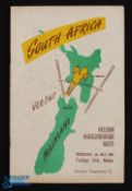 S Africa in NZ 1956 Rugby Programme: South Africa v Nelson-Marlborough Bays Combined 4/7/56. Gen