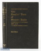 1974 Newport RFC Centenary History: Jack Davis' admired and detailed 284pp hardback 1974 first