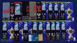 2003 Rugby World Cup Programmes & Tickets (17): Matches 4, 5, 11, 12, 15, 19, 23, 25, 30, 32, 33, 36