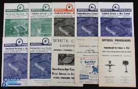 Combined Services v Tourists etc Rugby Programmes (10): v Australia 1957 & 1966, S Africa 1960 and S