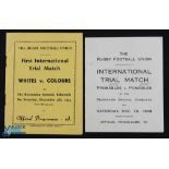 1948 & 1954 England Rugby Trials Programmes (2): Scarce items, 1948 at Camborne and 1954 at