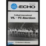 1984/85 VfL Frohnloch v Aberdeen friendly match programme 5 August 1984; large 4 page b&w issue;