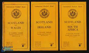 1951 Scotland v Wales, Ireland & S Africa Rugby Programmes (3): The Scots' three home games from