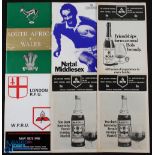 Tourists in S Africa Rugby Programmes (6): S Africa v Wales 1964, Natal and W Province v Middlesex