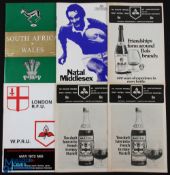 Tourists in S Africa Rugby Programmes (6): S Africa v Wales 1964, Natal and W Province v Middlesex