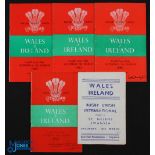 1953-65 Wales v Ireland Home Rugby Programmes (5): All Cardiff, rare 'pirate' 1953, then 55, 61,