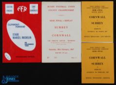 Cornwall/Surrey etc Special Rugby Programmes (4): What became a trio of programmes for the