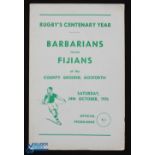 Scarce 1970 Barbarians v Fiji Rugby Programme: One of the hardest home Baabaas issues to obtain, the