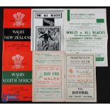 1946-1963 Wales v Tourists Rugby Programmes (4): v the Kiwis, NZ Army XV, 1946; v S Africa 1951