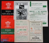 1946-1963 Wales v Tourists Rugby Programmes (4): v the Kiwis, NZ Army XV, 1946; v S Africa 1951