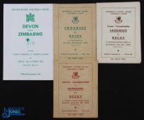 Devon Interest County Rugby Programmes (4): Somerset v Devon (creased) 1950, 52 (fair) & 1954 (