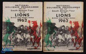 1962 British & I Lions v S Africa Rugby Programmes (2): Large National Souvenir programmes for the