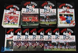 1988-1995 Manchester United Home Programmes, to include 1988-1989 x54 with duplicates, 1989-90 x67