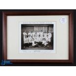 1895 England XV Framed Rugby Photograph: Mounted, modern framed & glazed 15.5" x 12" original