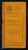 Scarce 1921 Scotland v France Rugby Programme: The first post WW1 French visit, less often found,