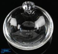 1997 Ryder Cup The Belfry Heavy Crystal Glass Ashtray Dish - the base engraved Ryder cup 1977 -