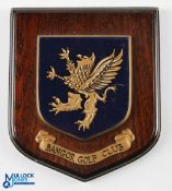 Bangor Golf Club (Co Down N I) Shield - mounted with the club's crest - overall 7" x 6" Note: From