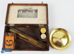 Fine and Rare "Garden Golf" Pat Nine Hole Putting Course in the makers original mahogany box -