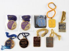 Collection of PGA European Golf Tour Brass & Enamel Patron/Season Badges from 1987 onwards (9) to