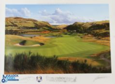 2014 Ryder Cup Gleneagles Signed Artists Proof Official Colour Print - 2nd Hole PGA Centenary Course