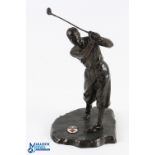 1940s Bronzed Spelter Golfing Figure in the style of Bobby Jones - produced during WWII to raise