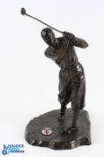 1940s Bronzed Spelter Golfing Figure in the style of Bobby Jones - produced during WWII to raise