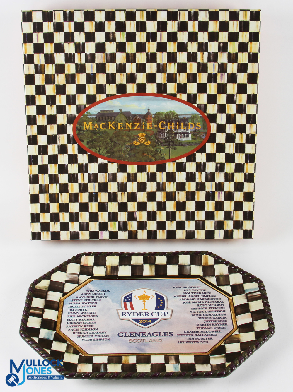 Rare 2014 Ryder Cup Gleneagles Mackenzie-Childs USA large decorative serving platter - the - Image 2 of 2