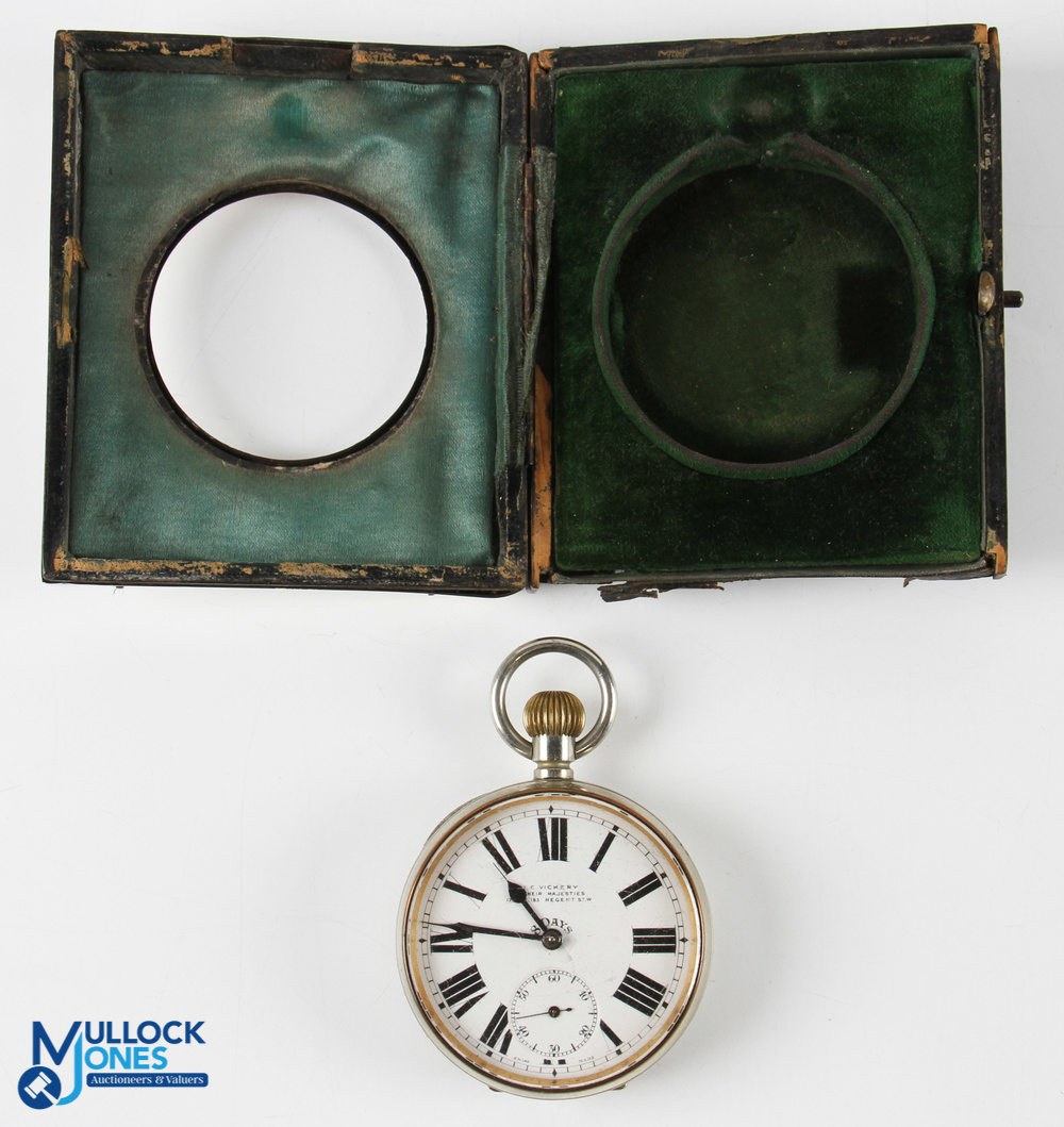 Edwardian Goliath Pocket Watch and Silver Fronted Case for Lee on Solent Golf Club for Easter - Image 2 of 2
