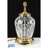 2005 PGA Cup Matches Large and Imposing Lead Crystal and Gilt Table Lamp - with etched PGA Cup to