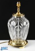 2005 PGA Cup Matches Large and Imposing Lead Crystal and Gilt Table Lamp - with etched PGA Cup to