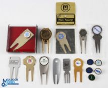 Collection of Golf Pitch Repairing Forks and Golf Ball Markers (16) 11x pitch repairers to incl