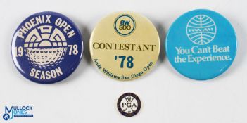 Collection of Various US PGA Contestant Badges, Ball Marker and other related items from the 1970s