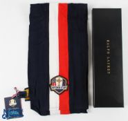 Rare 2016 Ryder Cup Hazeltine US Official Ralph Lauren Uniform Scarf of The USA Team - cotton and