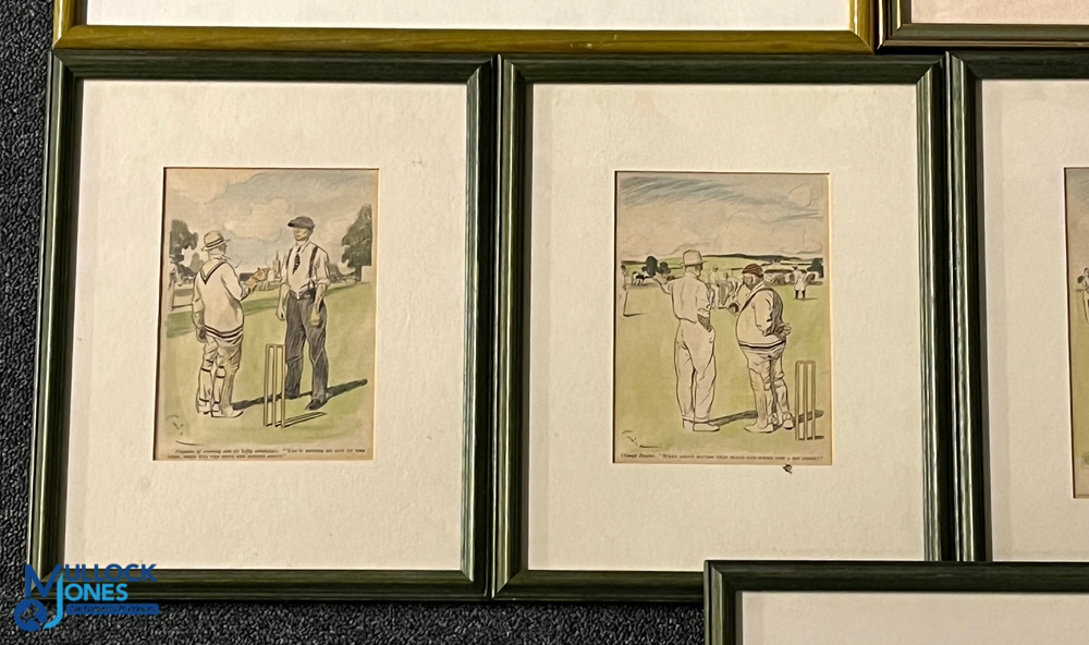 6x Hand Coloured 'Punch' Cricket Prints with How Fast Bowlers are Made, and other comedy prints, all - Image 4 of 6