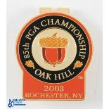 2003 PGA 85th Championship Golf Tournament Gilt and Enamel Money Clip - played at Oak Hill Country