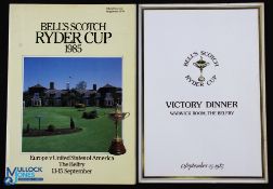 1985 Ryder Cup The Belfry Signed Victory Dinner Menu, Invitation and Programme (3) signed by both