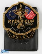 2006 Ryder Cup The K Club Official Rules Blazer Crest Pocket Badge - hand made of gold and silver