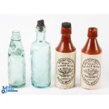 Collection of J Macintyre & Co North Berwick Stoneware and Glassware Ginger Beer Bottles (4) - 2x