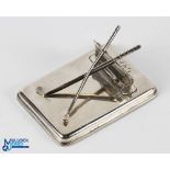 Hallmarked Silver Novelty Desk Tidy / Letter Clip hallmarked Chester with worn date letter by Grey &