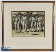 Cricket - Group of Crack Gentleman Players - an original antique engraving printed in 1871 -