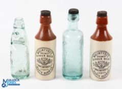 Collection of J Macintyre & Co North Berwick stoneware and glassware Ginger Beer Bottles (4) - 2x