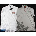 2012 Motor Sport Castrol Oil Sponsor Dubai Staff Shirts, 2 unused shirts with sponsor logos, a Hawes