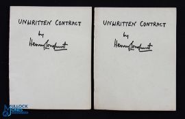 Henry Longhurst Golf Books - 2x "Unwritten Contract" 1st ed 1952 in the original wrappers,