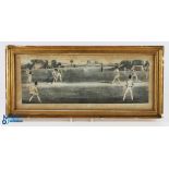 Antique 1824 Dean & Mandy Cricket Print The Cricket Match, in a period frame with wear - size 49cmmx