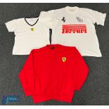 3x c1980-1990 Period F1 Ferrari Motorsport T Shirts, Sweatshirt, a white T shirt - Prost, Mansell,