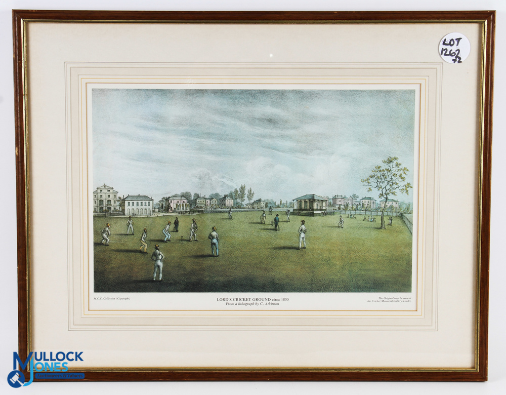 Pair of MCC Collection Prints, Lords Cricket Ground c1830, a copy of Atkinson lithograph, cricket - Image 2 of 2