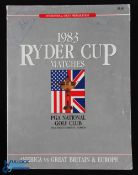 1983 Ryder Cup National GC Tournament Programme Signed by both Teams - signed by each player to